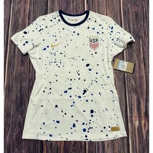 Women's Nike USWNT Medium Soccer White Paint Splatter Jersey DRI-FIT DR3861-101